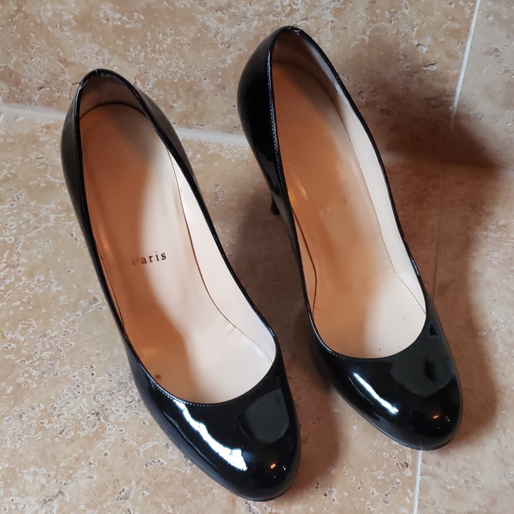 Black Patent Louboutin Heels